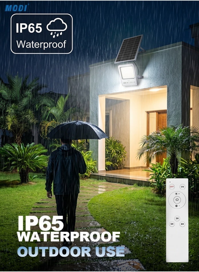 MODI Solar Flood Light Outdoor With 15W Solar Panel, 6500K SMD LED Security Lamp, Remote Timer Control, Aluminum Body, 12 Hour Working, IP65, For Garden Yard Wall - Image 5