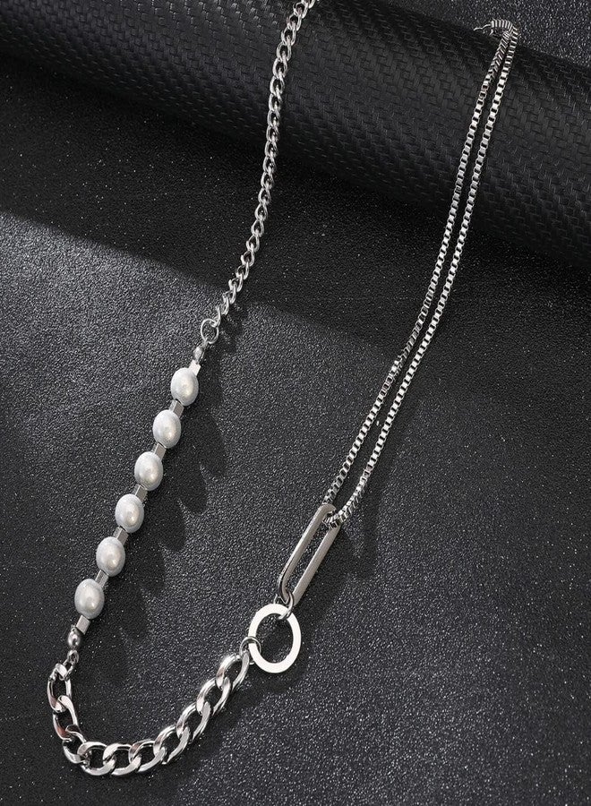 THE MEN THING PEARL RUGGED - Pure Titanium Steel Necklace with 23 inch Cuban Chain for Men & Boys - Image 2