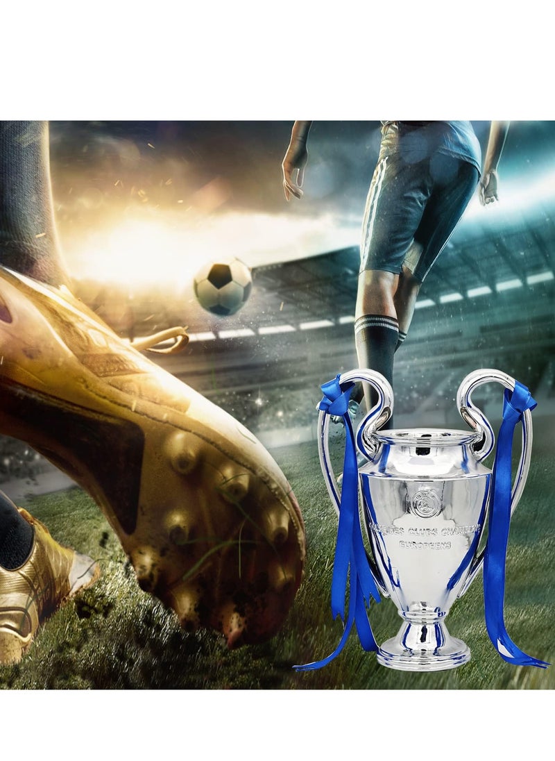 Generic Champion Trophy  Sports League Cup  Champions League Replica  Resin Material Medal  Keepsake Collection  Office Decoration Trophy  Chrome Plated Silver Blue Ribbon  - Image 4