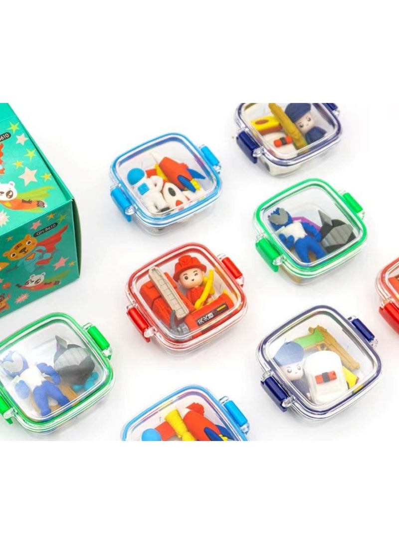 Huitich Ultraman Creative Stationery Eraser Set – Assorted Lunch Box Design (Pack of 1) - Image 5
