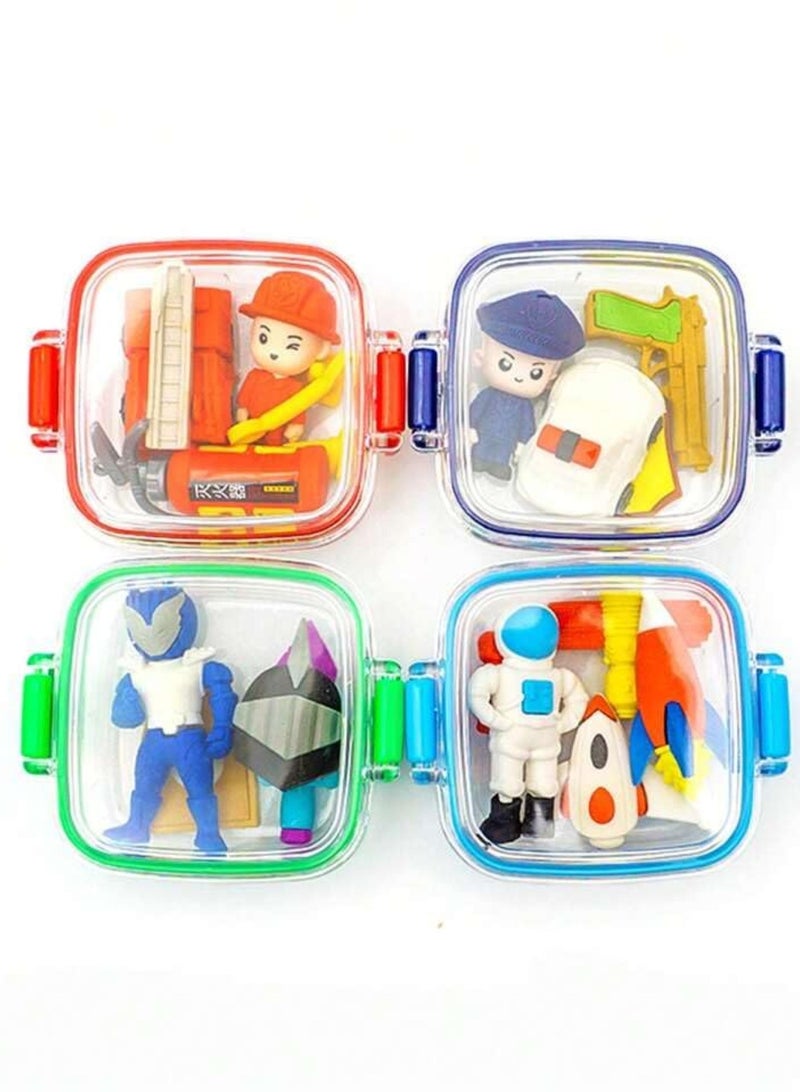 Huitich Ultraman Creative Stationery Eraser Set – Assorted Lunch Box Design (Pack of 1) - Image 1