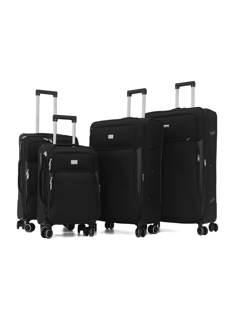 Capital Premium 4-Piece Softside Luggage Set – Lightweight Spinner Suitcases with Telescopic Handles, Front Zip Pockets & 360° Swivel Wheels