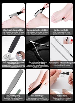 MileMelo 20-Piece Stainless Steel Pedicure Kit Professional Exfoliation Calluses Foot File Set For Women And Men At Home Or Travel Or Salon to Foot Care  - Image 4