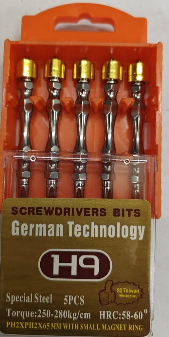 H9 Disco 5Pcs PH2 65mm Double Ended Screwdriver Bits | S2 Steel Phillips Bit with Small Magnetic Ring | 1/4" Hex Shank Power Drill Bits for Drywall, DIY, Furniture & Electric Screwdrivers - Image 2