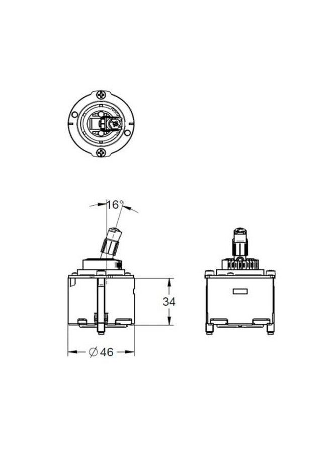 Grohe 46048000 Single-Hand Mixing Valve Ceramic Cartridge, Unfinished - Image 2