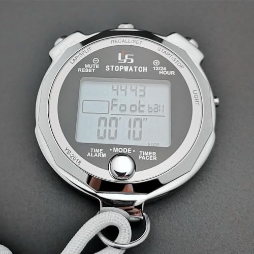 Rolilink Stopwatch Timer with Back Light Digital Stop Watch 0.001second Timing, Metal 100 Lap Memory,Large dispaly Alarm Clock for Coach Sports Running Marathon Competition - Image 4