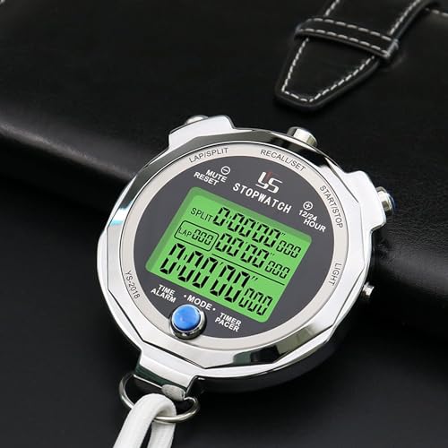 Rolilink Stopwatch Timer with Back Light Digital Stop Watch 0.001second Timing, Metal 100 Lap Memory,Large dispaly Alarm Clock for Coach Sports Running Marathon Competition - Image 5