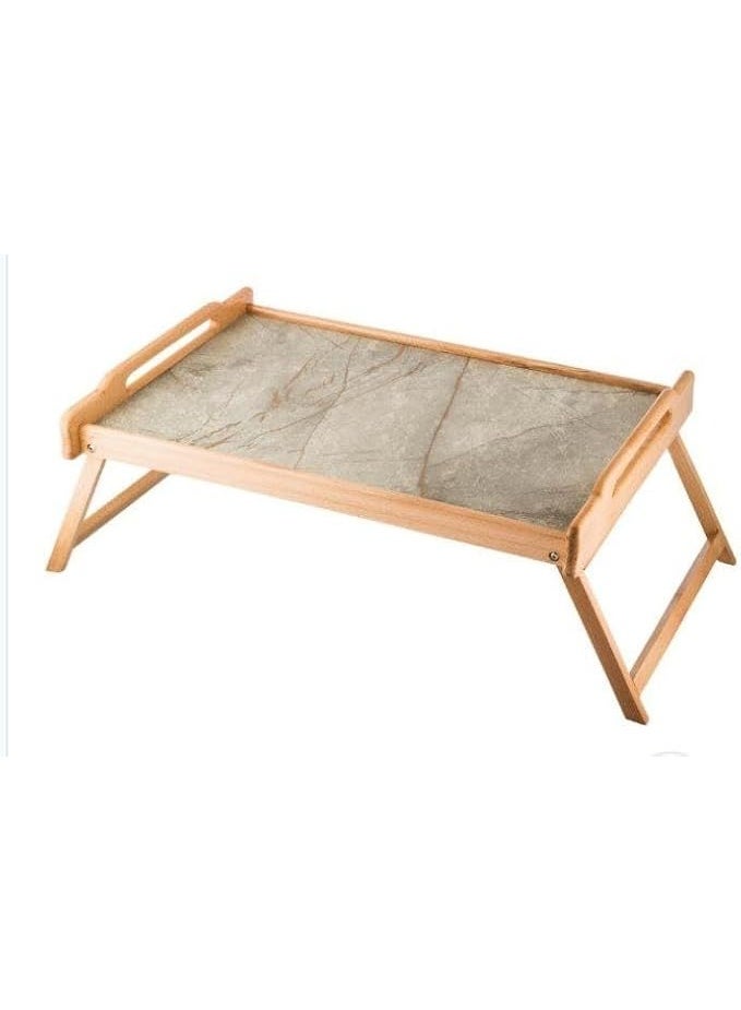 Wooden dinner tray and serving set – Multi-purpose serving table for breakfast and dinner in bed and on the sofa, 65x45 cm HR - Image 1