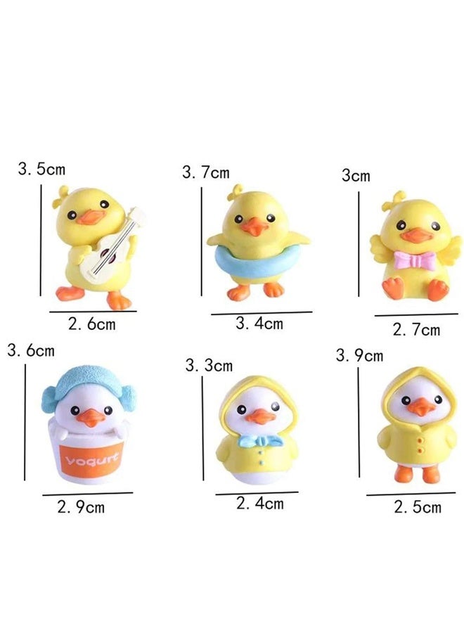 6 قطع ديكور لوحة قيادة السيارة على شكل بطة صفراء، ديكورات لوحة قيادة السيارة على شكل بطة لطيفة، زينة مرآة الرؤية الخلفية - Image 2