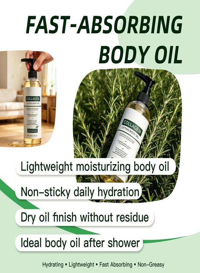 Liillya Collagen Lifting Body Oil for Firming & Hydration, Nourishing Body Oil After Shower for Women & Men, Moisturizing Anti Aging Lightweight Massage Oil for All Skin Types, Non-Greasy, 3.38 FL OZ - Image 4