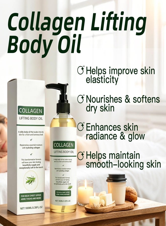 Liillya Collagen Lifting Body Oil for Firming & Hydration, Nourishing Body Oil After Shower for Women & Men, Moisturizing Anti Aging Lightweight Massage Oil for All Skin Types, Non-Greasy, 3.38 FL OZ - Image 2