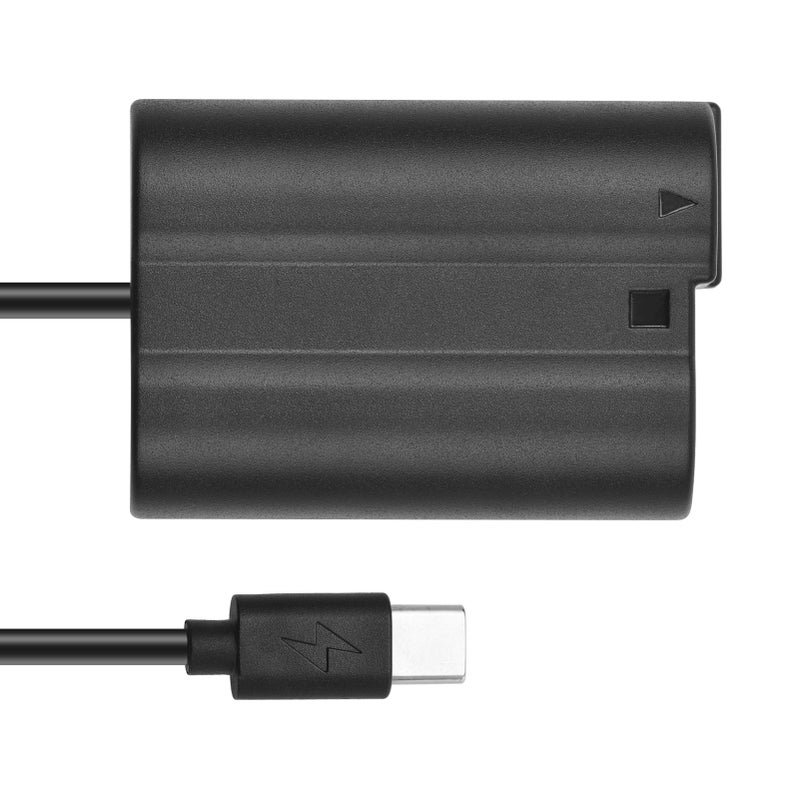 بطارية وهمية EN-EL15 مع محول USB-C، اقتران بطارية وهمية MH-25 مع كابل طاقة نابض من النوع USB-C، بديل لنيكون Z7 Z6 D800 D850 D810 D7200 D7100 D7500 - Image 5