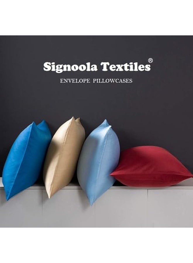 Signoola Basics Lightweight Super Soft Easy Care Microfiber Envelope Pillow cases, Pack of 2 pcs, 50 x 70 cm,Navy Blue color, Pillows Not Included.