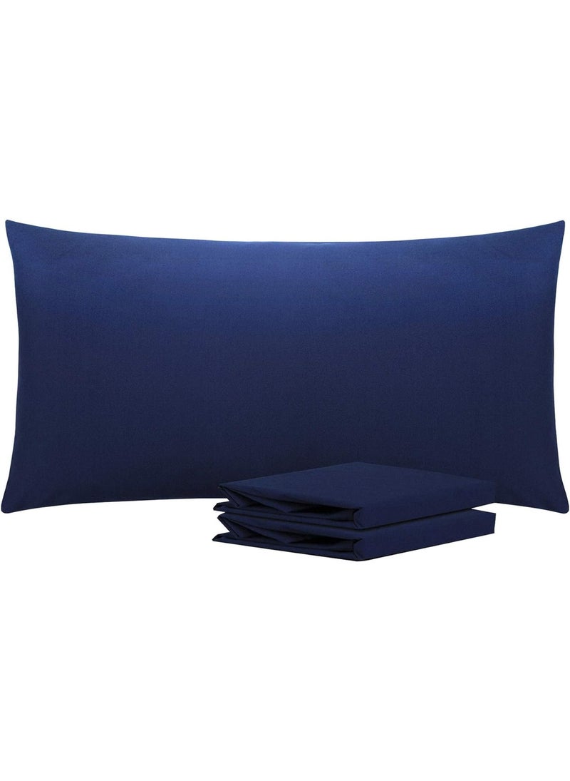 Signoola Basics Lightweight Super Soft Easy Care Microfiber Envelope Pillow cases, Pack of 2 pcs, 50 x 70 cm,Navy Blue color, Pillows Not Included.