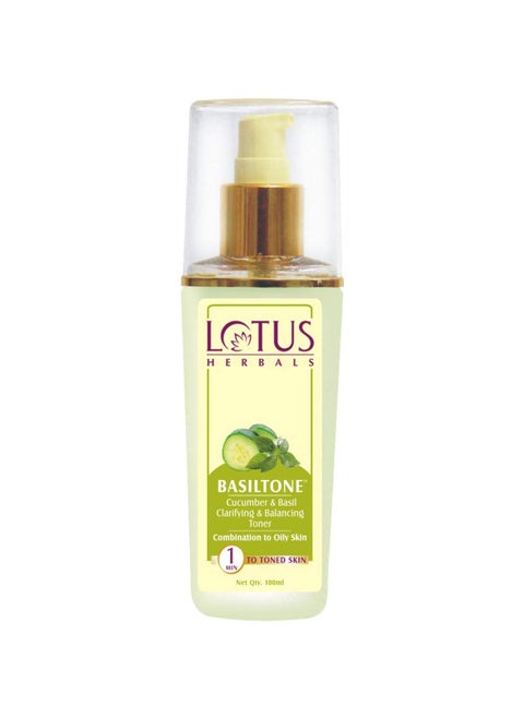 Lotus Herbals Basiltone Clarifying and Balancing Skin Toner Liquid With Cucumber and Basil oil For Combination and Oily Skin,100ml
