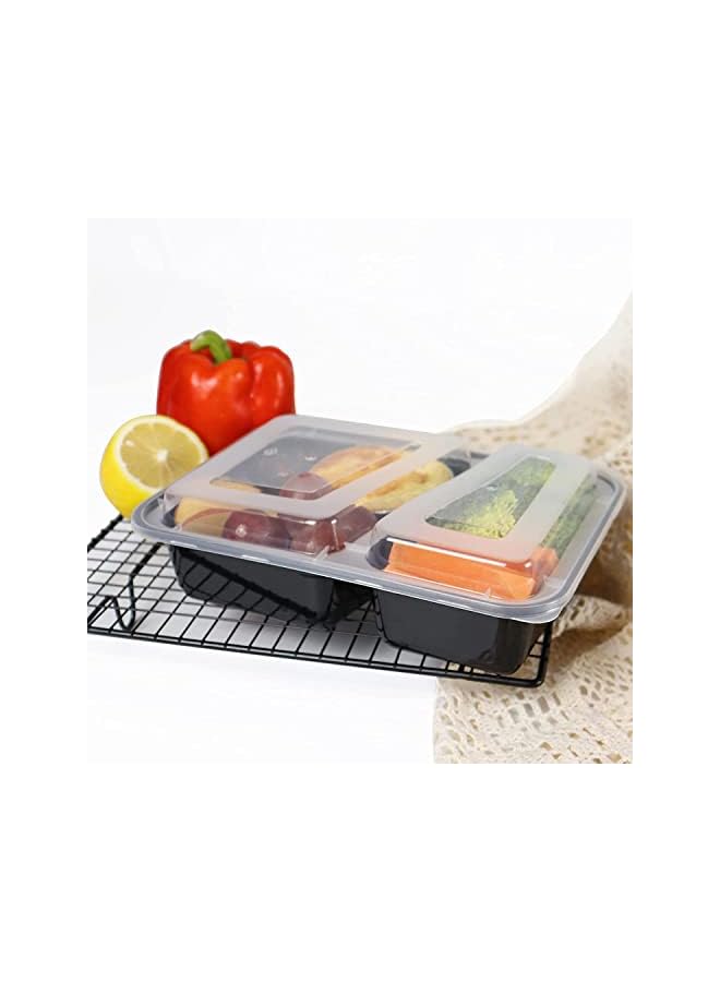 AL BAYADER Bayader Meal Prep Containers [10 Pack] 2 Compartment with Lids, Food Storage Containers, Bento Box, BPA Free, Stackable, Microwave/Dishwasher/Freezer Safe (32 oz) - Image 4