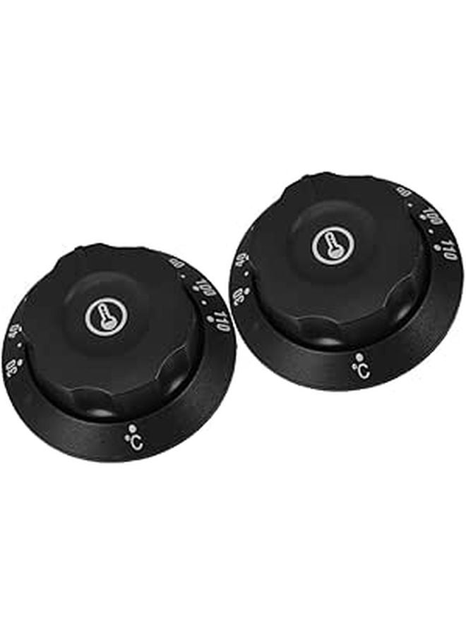 2Pcs Black Oven Stove Knobs Replacement Thermostat Control Easy Install For Gas Burner - Image 1