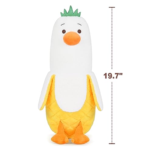 PEACH CAT Pineapple Banana Duck Plush Pillow Duck Stuffed Animal Cute Fruit Plushie for Girls and Boys White 19.7" - Image 3