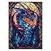 IdeaBazar Fantasy Dragon Puzzles for Adults 1000 Pieces Stained Glass Art Jigsaw Puzzles Blue Purple Darkness Western Dragon Puzzle - Image 4