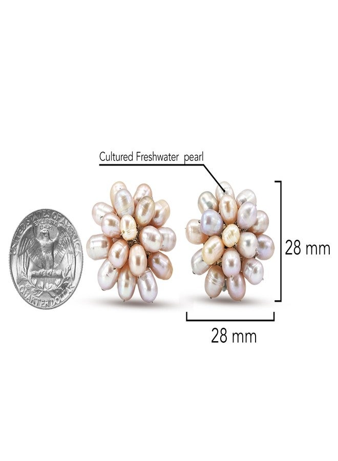 ايرافيدا أقراط مشبك على شكل زهرة وردية مرصعة بلؤلؤ المياه العذبة المستزرع من إيرافيدا | مجوهرات يدوية أنيقة للنساء | أقراط مميزة - Image 4