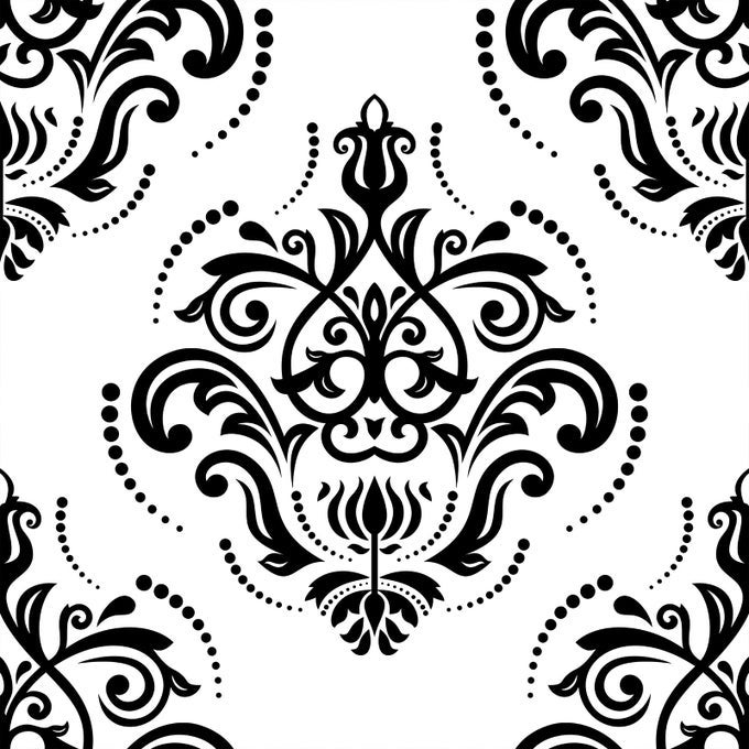 BLACK AND WHITE DAMASK WALLPAPER PEEL AND STICK REMOVABLE CLASSICAL VICTORIAN WALL COVERING VINYL ROLL FOR BEDROOM LIVING ROOM 12X118 SELF ADHESIVE CONTACT PAPER FOR CABINET FURNITURE