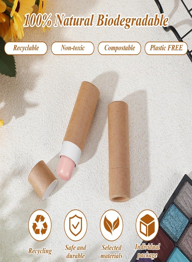 PercyEffie 20pcs 0.3oz Lip Balm Tubes Empty lip balm containers empty KraftPaperTube Holder,Push-Up Style for DIY Homemade, lips tubes bulk Natural Packaging Container- Brown - Image 4