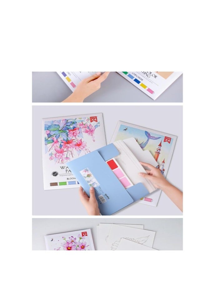 OASIS-TH Paint with Water Coloring Book DIY Watercolor Painting Set Book With Paint  Art Craft Travel with Relaxation for Kids Adults Beginners Bloom Flower 12.4 X 8.8 INCH  - Image 3