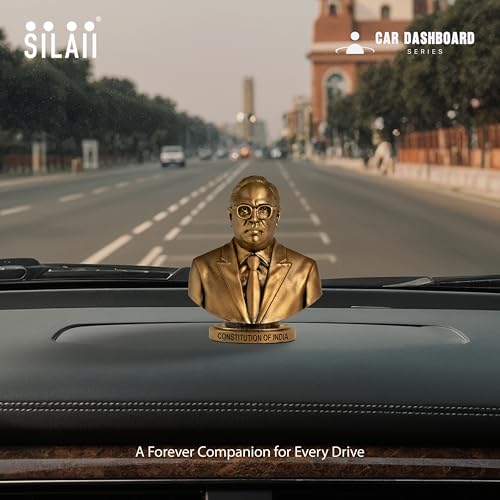SILAII Dr. B. R. Ambedkar Car Dashboard Idol – 3 Inch | Miniature Statue for Car Interior Decor | Antique Bronze Finish | Ideal for Home, Office & Gifting - Image 4
