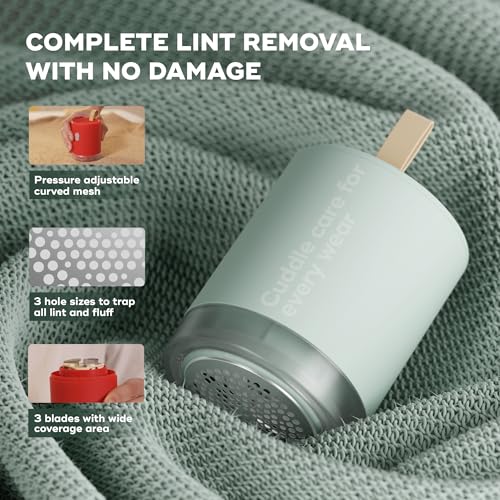 NUUK RIZZ Rechargeable Lint Remover for Clothes with FREE Storage Pouch | 2 Speed Modes For All Fabrics | 60 Min Runtime with Type-C Charging | Fabric Shaver for Woolen Sweaters, Shawls, Coats, Shirts - Image 4
