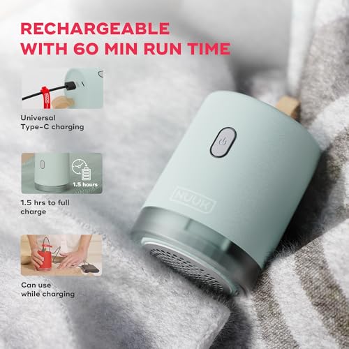 NUUK RIZZ Rechargeable Lint Remover for Clothes with FREE Storage Pouch | 2 Speed Modes For All Fabrics | 60 Min Runtime with Type-C Charging | Fabric Shaver for Woolen Sweaters, Shawls, Coats, Shirts - Image 5