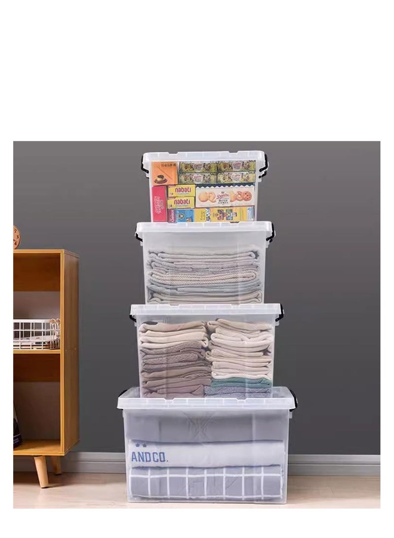 2PCS Plastic Storage Boxes, Transparent Lidded Storage Bins with Wheels, Clear Storage Box with Lid for Closet, Portable Storage Organizer for Storing Toys,Clothes,Shoes,Books,Bed Sheets (100#)  - Image 5