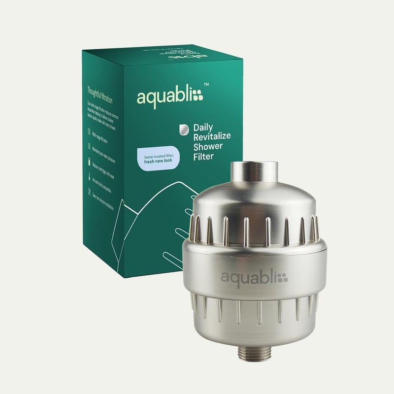 أكوابليس فلتر دش منعش عالي الإخراج من AquaBliss - يقلل من جفاف الجلد والحكة والقشرة والأكزيما، ويحسن بشكل كبير حالة بشرتك وشعرك وأظافرك - نيكل مصقول (SF100-BN) - Image 1