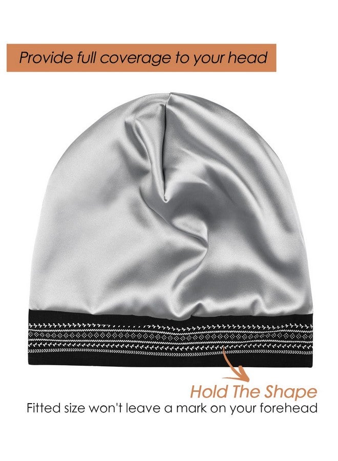 فوكوس كير قبعة النوم FocusCare، حماية الشعر المجعد، ذيل طويل، هدايا للنساء في الصيف، أسود وأبيض - Image 2