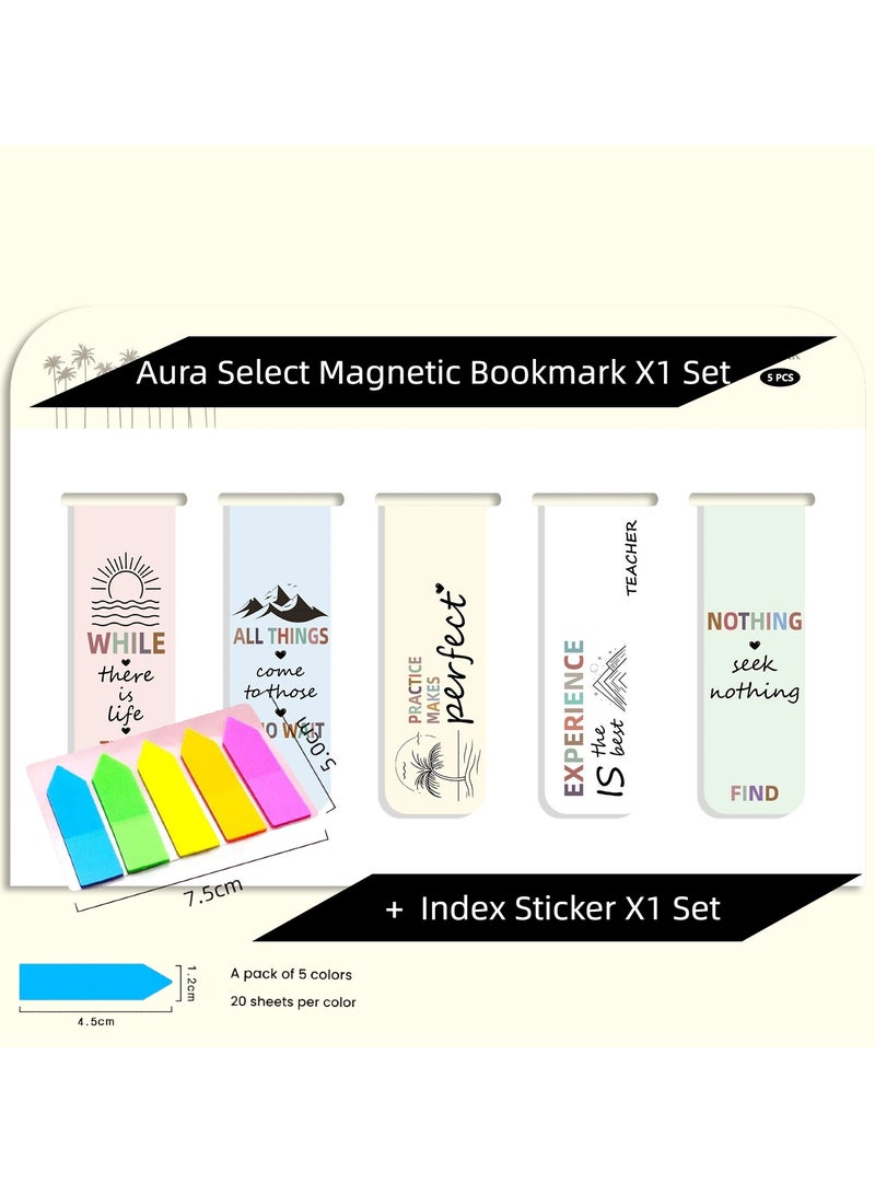 مجموعة ملصقات مرجعية مغناطيسية وفهرس - متعددة التصاميم | هدية مثالية للعودة إلى المدرسة، منظم مكتب، ملحق لقراءة القرآن الكريم