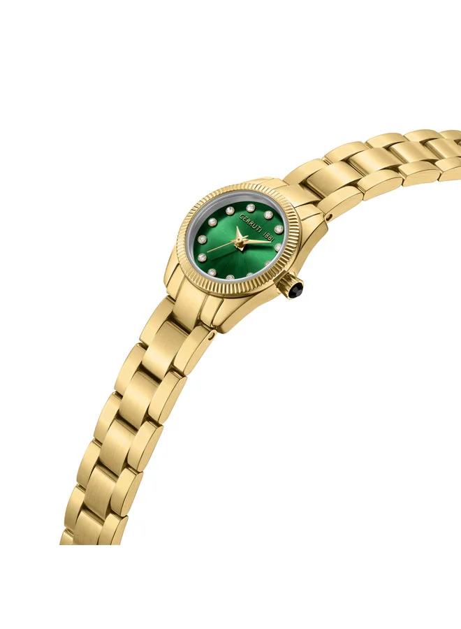 CERRUTI 1881 Endine 19mm Green Dial Stainless Steel Bracelet Analog Watch For Women