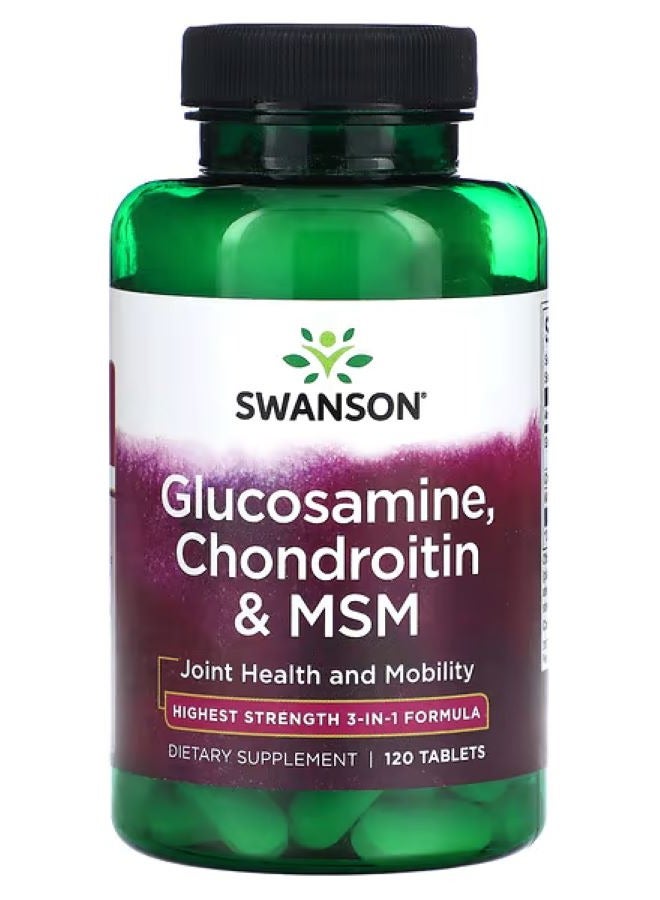 SWANSON Glucosamine, Chondroitin & MSM, 120 Tablets 