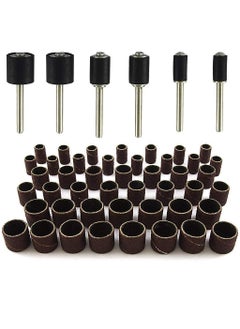 Fozti Fozti 51pcs Sanding Drum Set for Dremel and All Other Rotary Tools with Corded Electric 51 Replaceable Sanding Bands 6 Rubber Drum Mandrels for Wood Metal Work Jewellery Model Making DIY Crafts  - Image 2