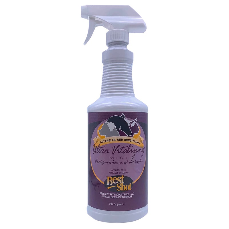 Best Shot Ultra-Vitalizing Mist Detangler and Conditioner with Pet Coat Release Technology, Moisturizing Conditioner for Dogs, Cats, and Horses, Hypoallergenic, 32 Oz. - Image 1