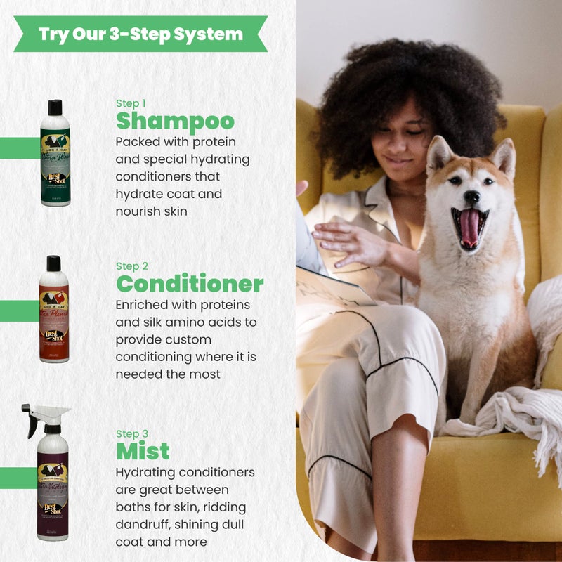 Best Shot Ultra-Vitalizing Mist Detangler and Conditioner with Pet Coat Release Technology, Moisturizing Conditioner for Dogs, Cats, and Horses, Hypoallergenic, 32 Oz. - Image 3
