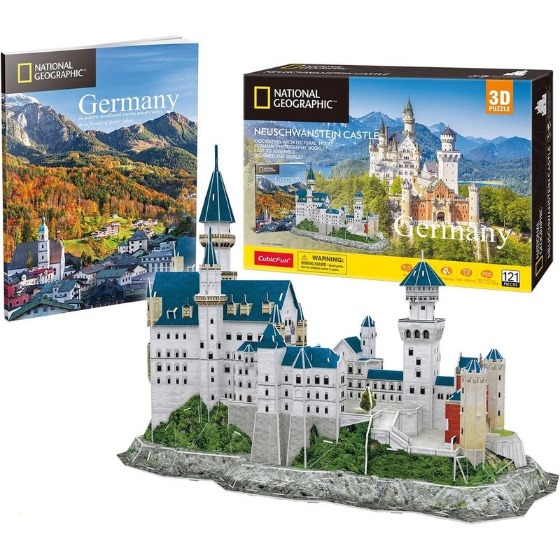CubicFun Cubic Fun - National Geographic 3D Puzzle Neuschwanstein Castle 121 Pieces - DS0990h - Image 3
