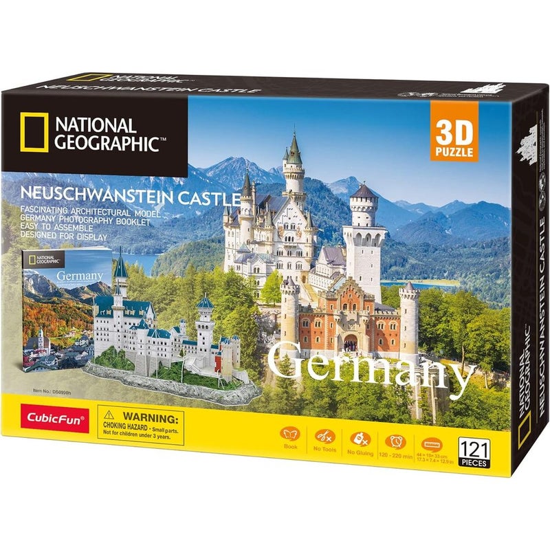 CubicFun Cubic Fun - National Geographic 3D Puzzle Neuschwanstein Castle 121 Pieces - DS0990h - Image 1