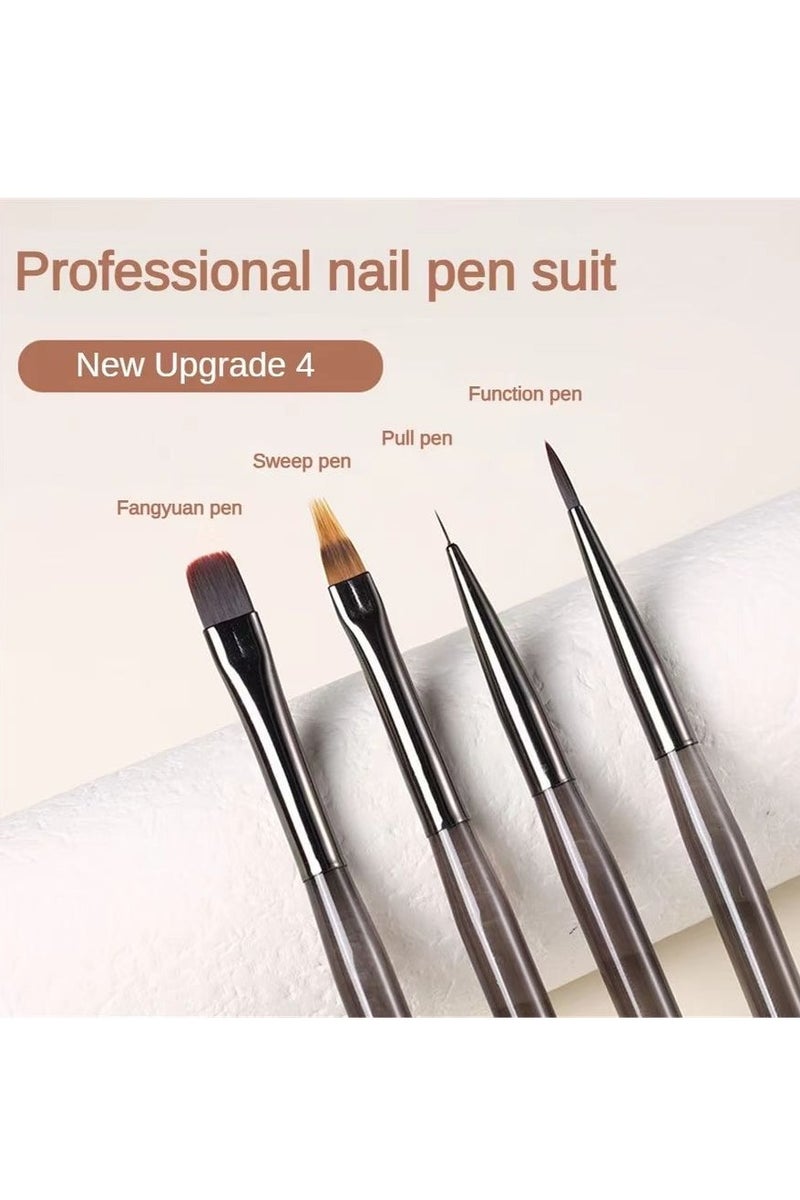 4 قطع من فرش الطلاء الناعمة والمرنة والصعبة ، فرش الزيت ، أظافر الطلاء الاكريليك الرسم الوجه نماذج السيراميك المصغرة بالألوان المائية - Image 1