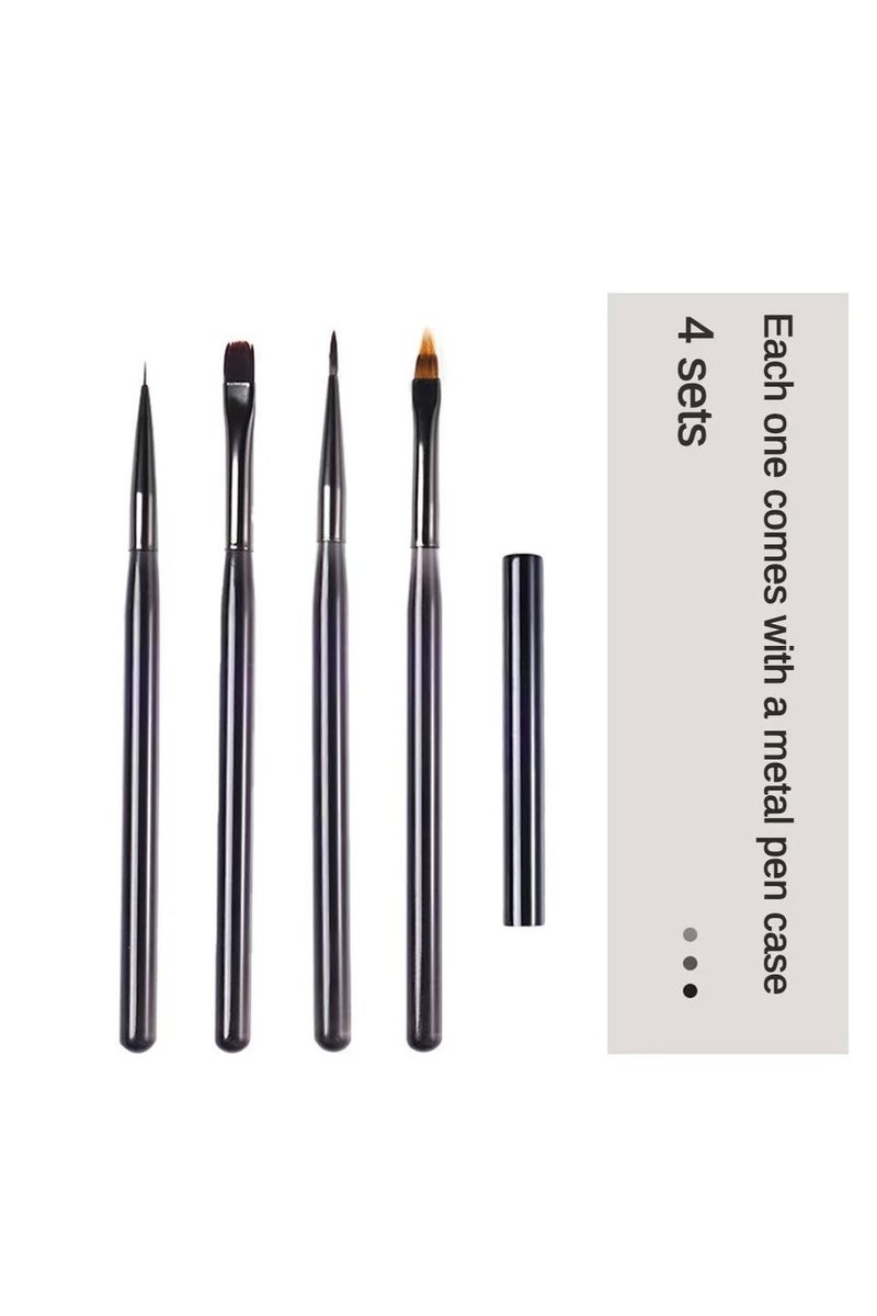 4 قطع من فرش الطلاء الناعمة والمرنة والصعبة ، فرش الزيت ، أظافر الطلاء الاكريليك الرسم الوجه نماذج السيراميك المصغرة بالألوان المائية - Image 3