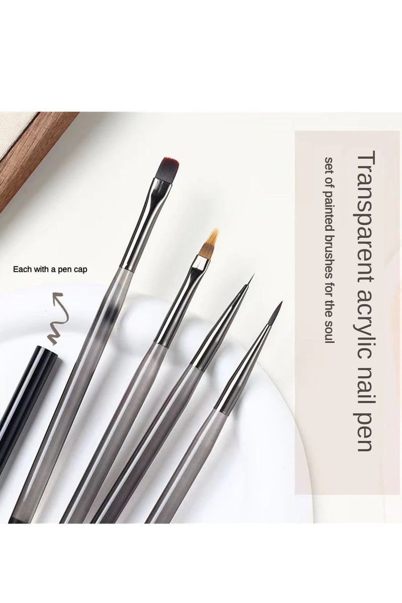 4 قطع من فرش الطلاء الناعمة والمرنة والصعبة ، فرش الزيت ، أظافر الطلاء الاكريليك الرسم الوجه نماذج السيراميك المصغرة بالألوان المائية - Image 5