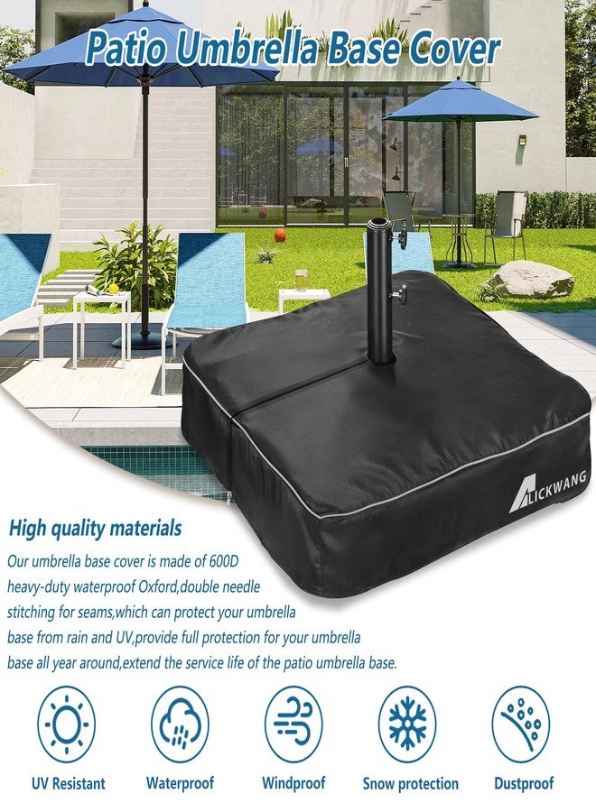 Alickwang Patio Umbrella Base Cover,Heavy Duty 600D Waterproof Anti-UV Outdoor Square Umbrella Stand Base Cover,30"L x 30"W x 5"H,Cover Only. - Image 4