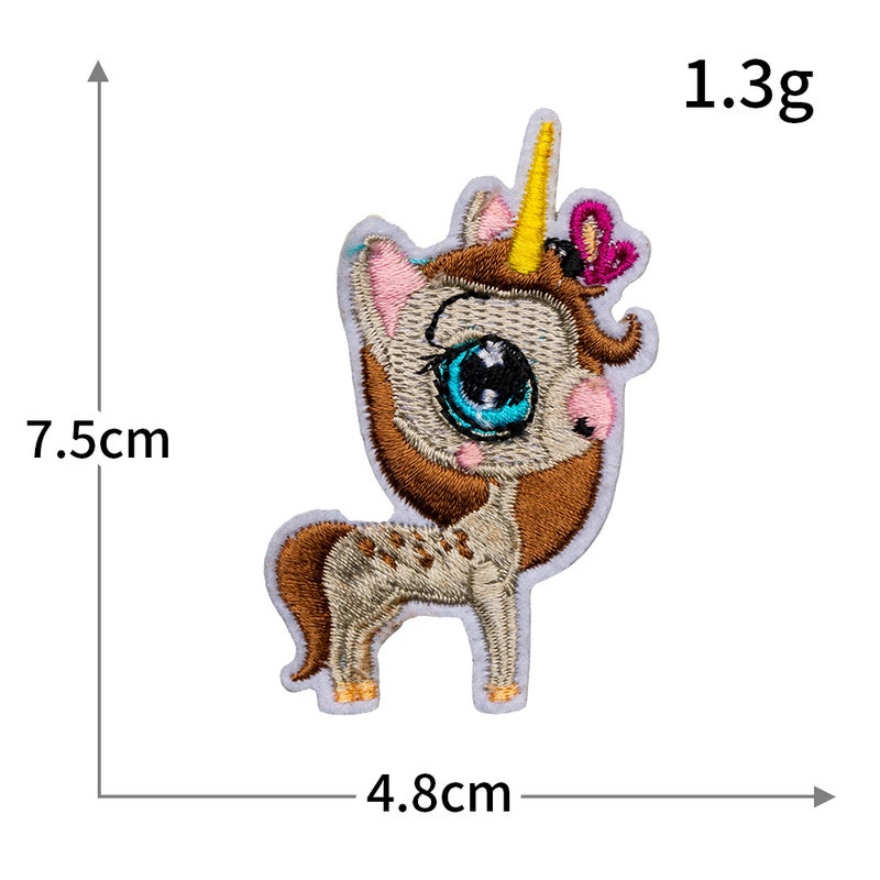 Cross-Border Cute Unicorn Computer Embroidery Patches for Childrens Clothing, Cartoon Embroidery Patches for Ironing R3745 - Image 1