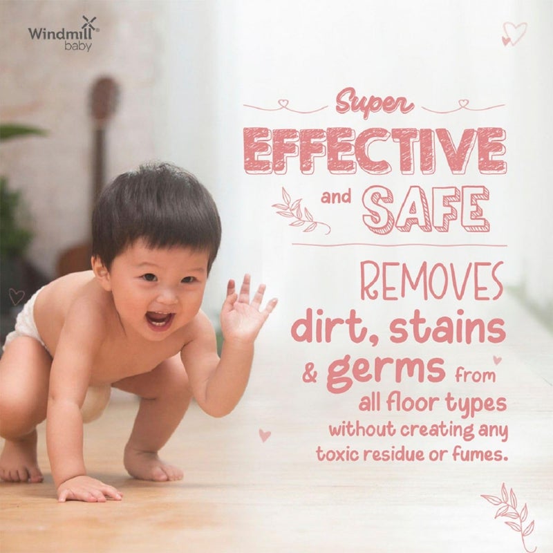 Windmill baby Baby Usda Certified Natural Floor Cleaner, Allergen & Alcohol Free, Baby Friendly, Pet Friendly, Citrus Fresh, For All Floor Types - 2000Ml - Image 2