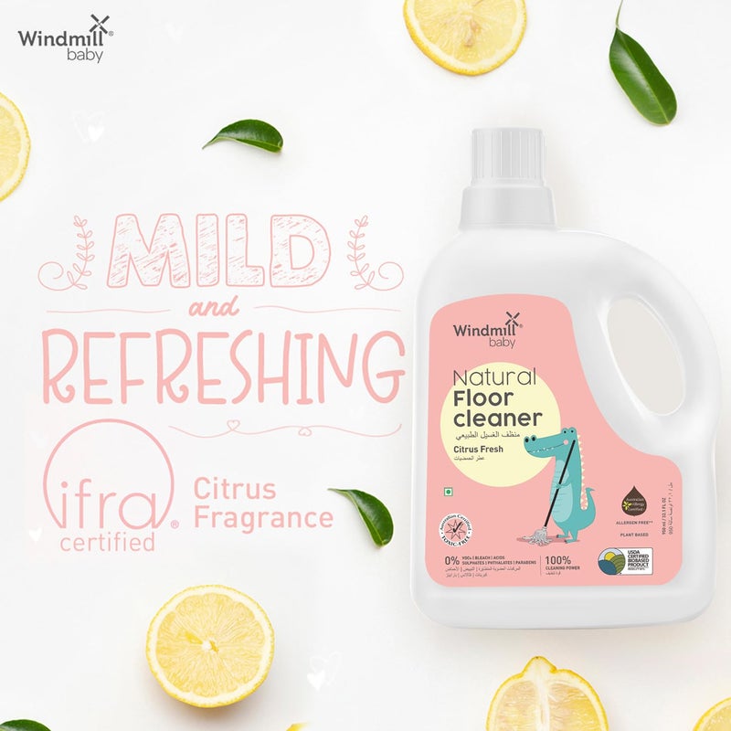 Windmill baby Baby Usda Certified Natural Floor Cleaner, Allergen & Alcohol Free, Baby Friendly, Pet Friendly, Citrus Fresh, For All Floor Types - 2000Ml - Image 5