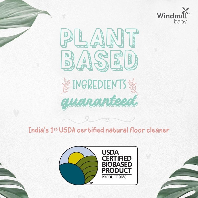 Windmill baby Baby Usda Certified Natural Floor Cleaner, Allergen & Alcohol Free, Baby Friendly, Pet Friendly, Citrus Fresh, For All Floor Types - 2000Ml - Image 4