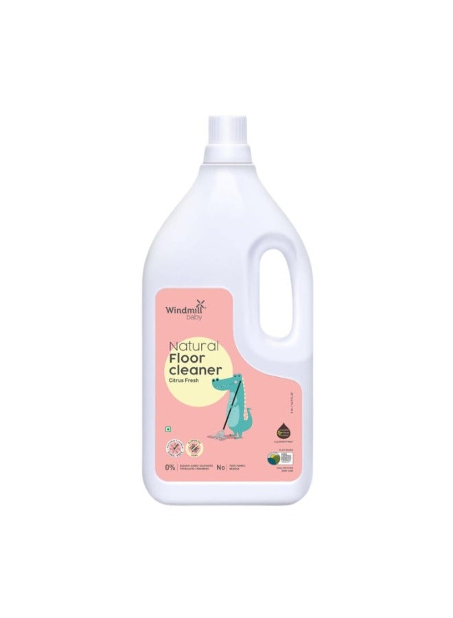 Windmill baby Baby Usda Certified Natural Floor Cleaner, Allergen & Alcohol Free, Baby Friendly, Pet Friendly, Citrus Fresh, For All Floor Types - 2000Ml - Image 1